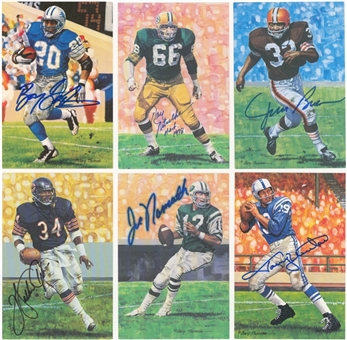 1980s-2010s "Goal Line Art Series" Pro Football Hall of Famer Near Set Including 187 Signed Cards! (Beckett)